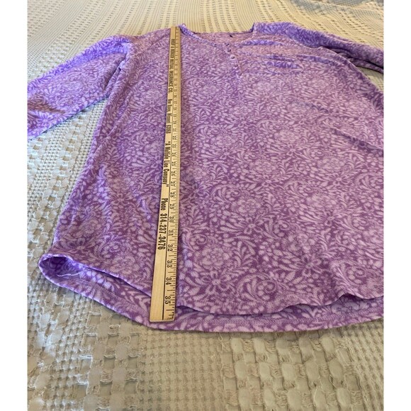 Women’s Pajama Gown Fleece Purple Size ? XL Oversized Relaxed Fit Comfortable - Picture 9 of 10